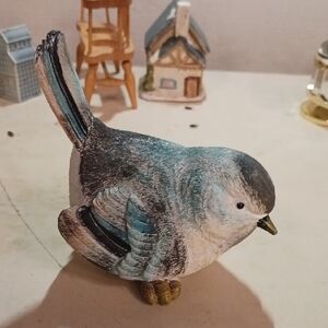 Charming Blue and Gray Bird Figurine